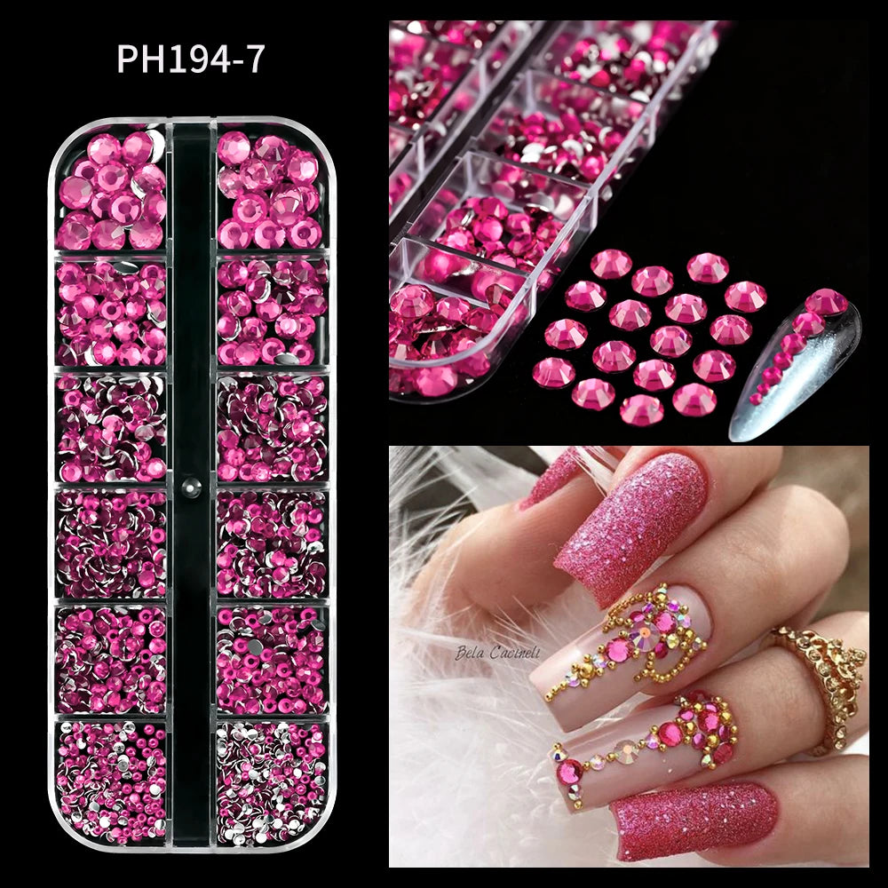 12Gird 3D Glass Crystal Nail Art