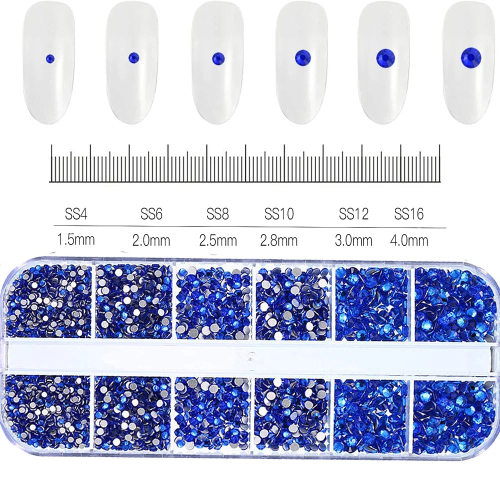 12Gird 3D Glass Crystal Nail Art