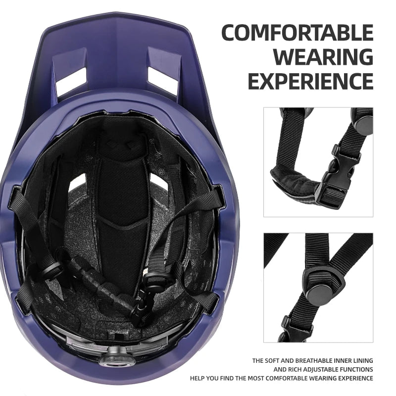 BATFOX Unisex MTB Bike Helmet – Matte Black Cycling Helmet