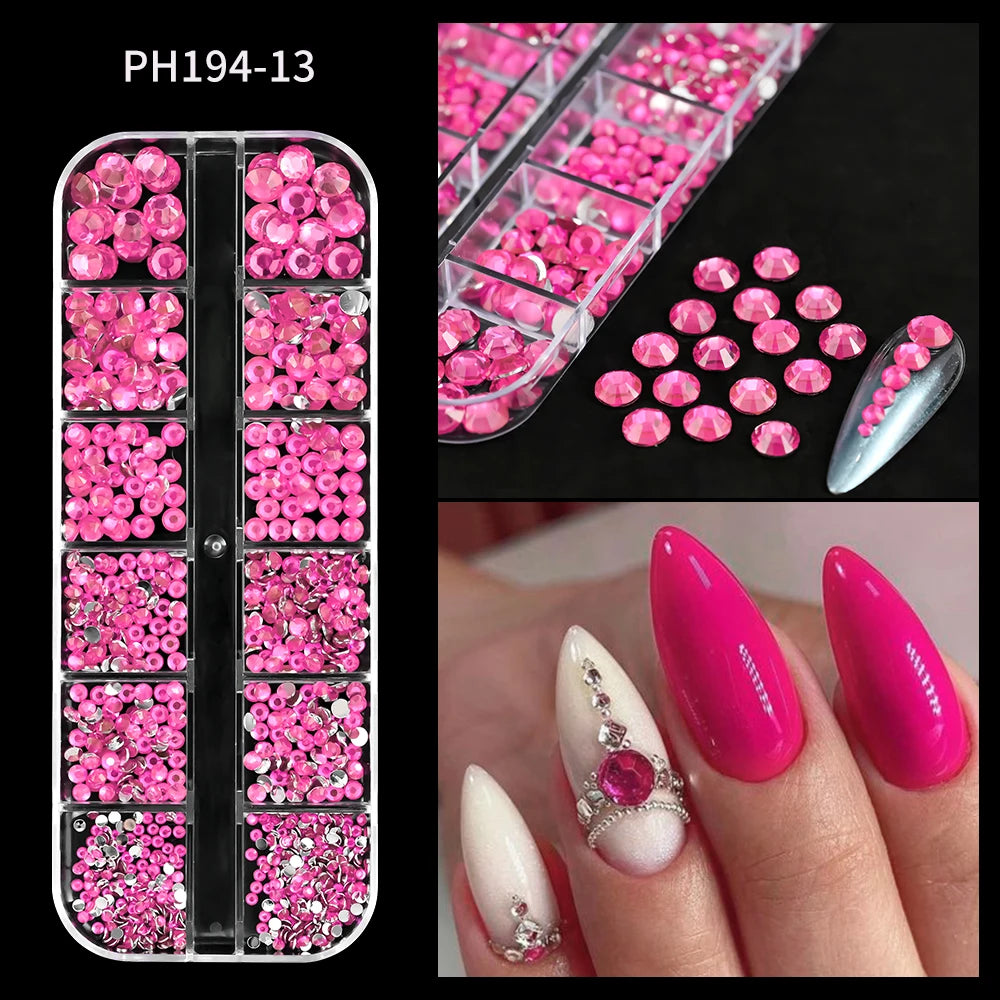 12Gird 3D Glass Crystal Nail Art