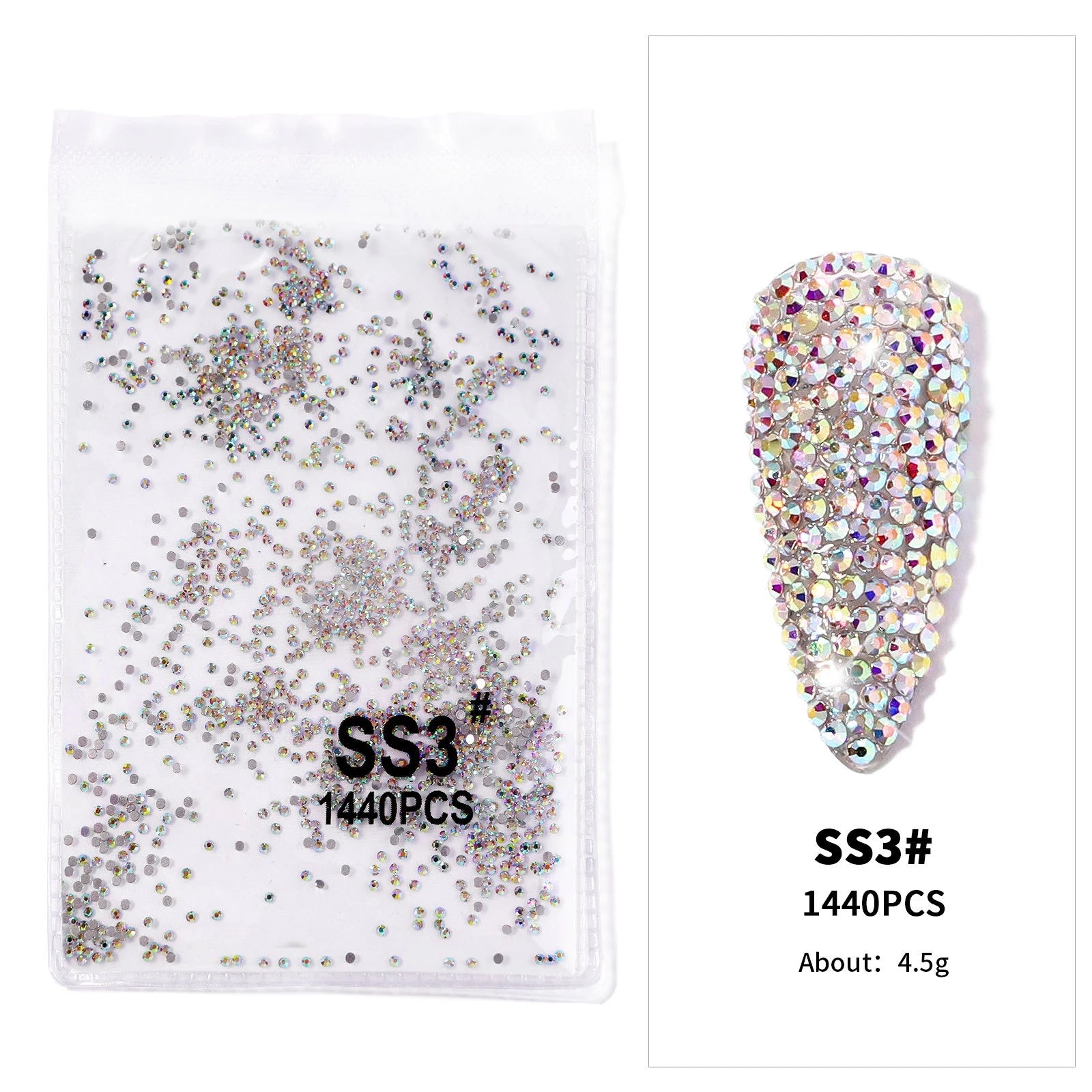 12Gird 3D Glass Crystal Nail Art