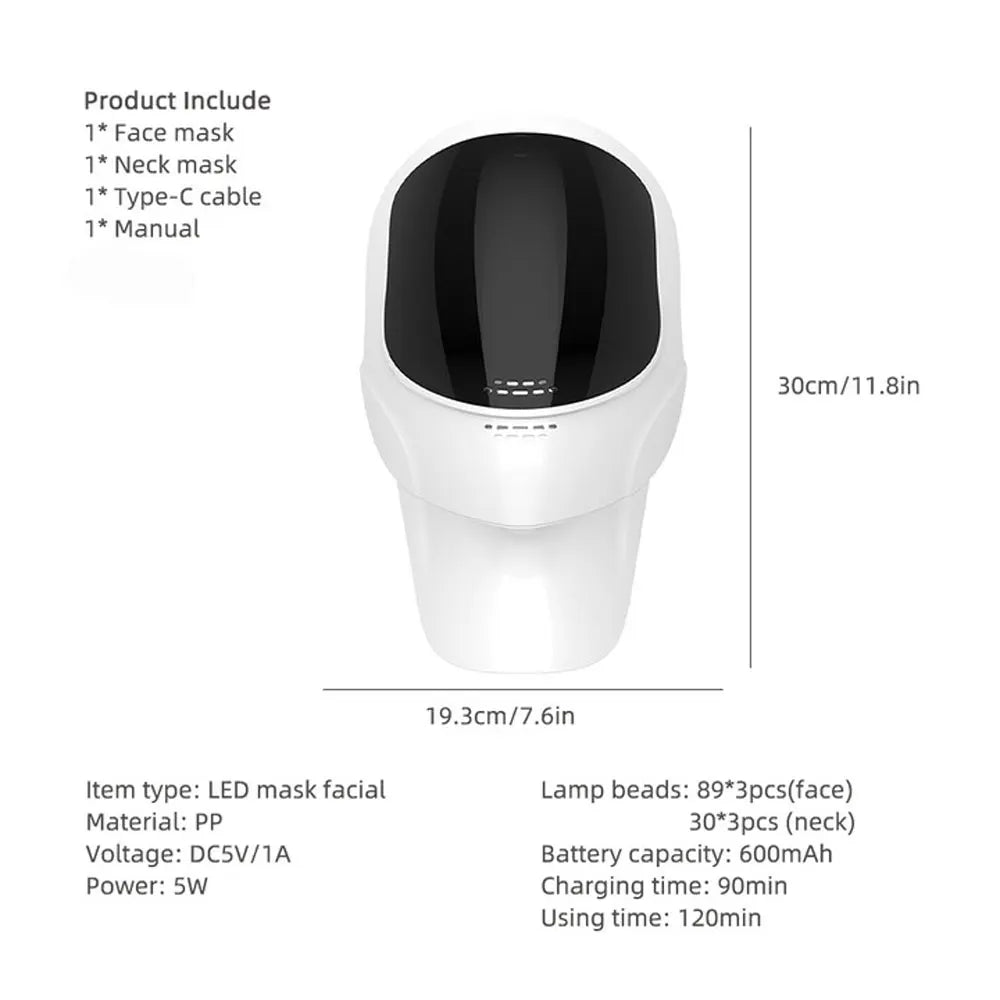 7 Colors LED Lifting Rechargeable Face Neck Mask