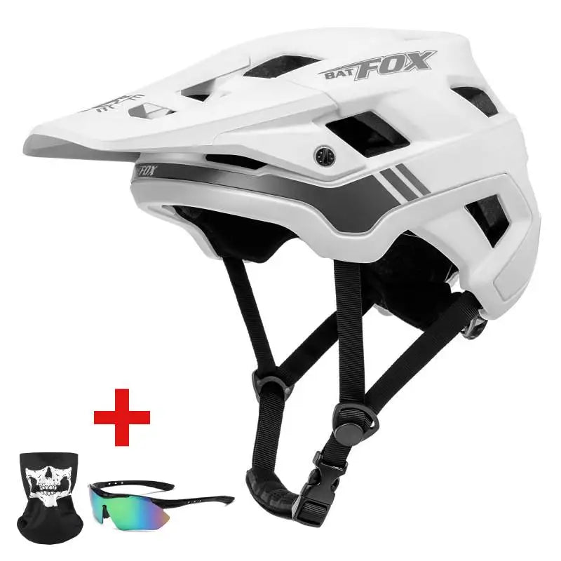 BATFOX Unisex MTB Bike Helmet – Matte Black Cycling Helmet