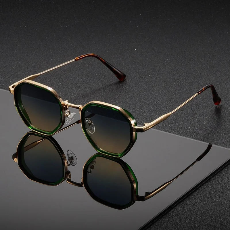 1 Pair Unisex Round Metal Vintage Sunglasses UV400