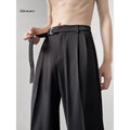 Retro High-End Wide-Leg Trousers with Belt (Men’s Casual Luxury Style)