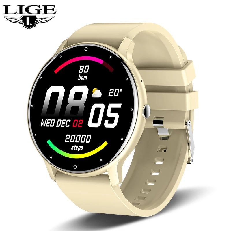 LIGE Smartwatch – Full Touch, Bluetooth Call, Waterproof Fitness Tracker for Android & iOS