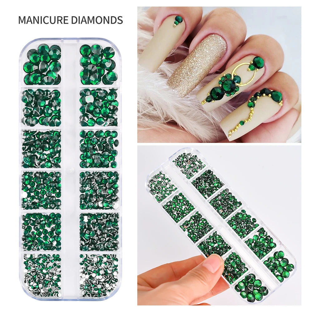 12Gird 3D Glass Crystal Nail Art