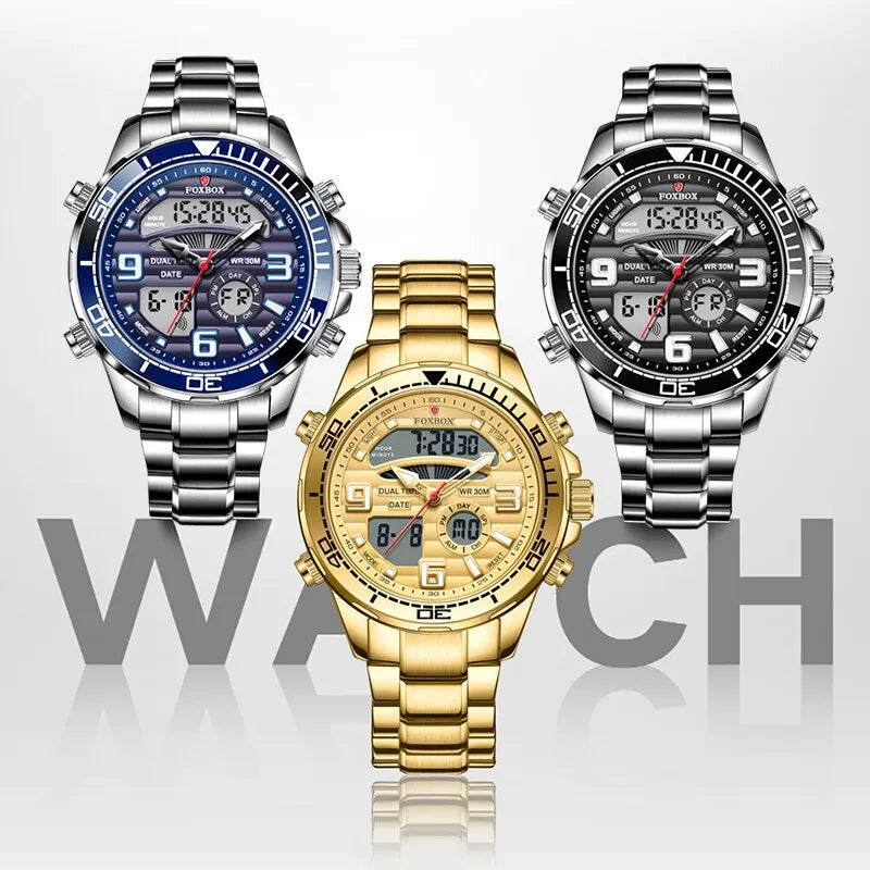 Top Brand  Luxury Waterproof  Digital Mens Watches Clock+Box
