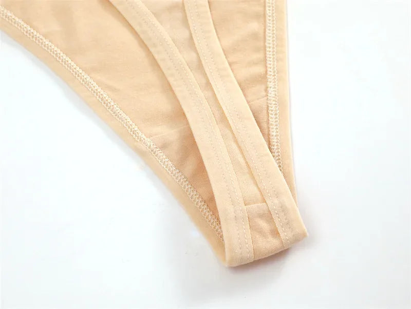 5-Pack Women’s Cotton Thong Panties – Low Waist Breathable Lingerie