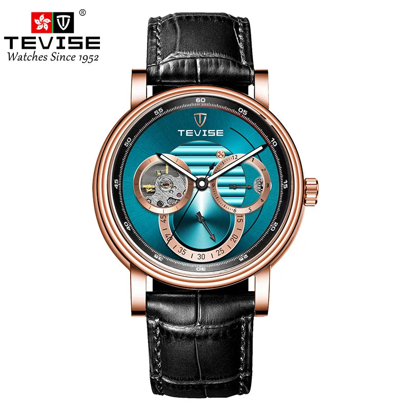 Automatic Watch for Men Leather Strap