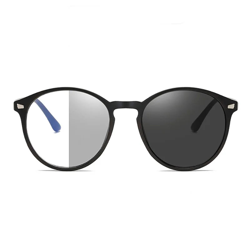 Photochromic Unisex Anti Blue Rays Glasses Round Frame