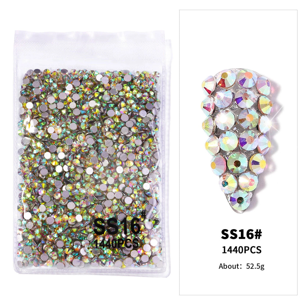12Gird 3D Glass Crystal Nail Art