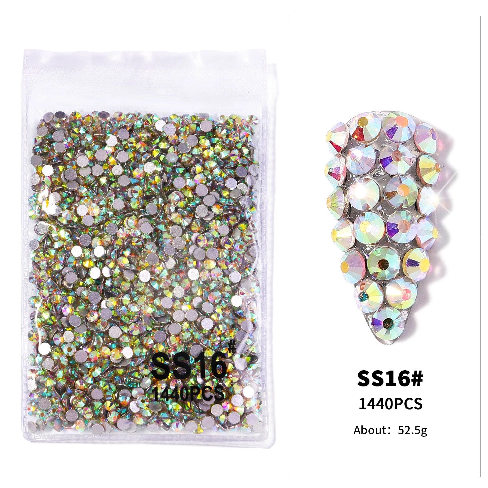 12Gird 3D Glass Crystal Nail Art