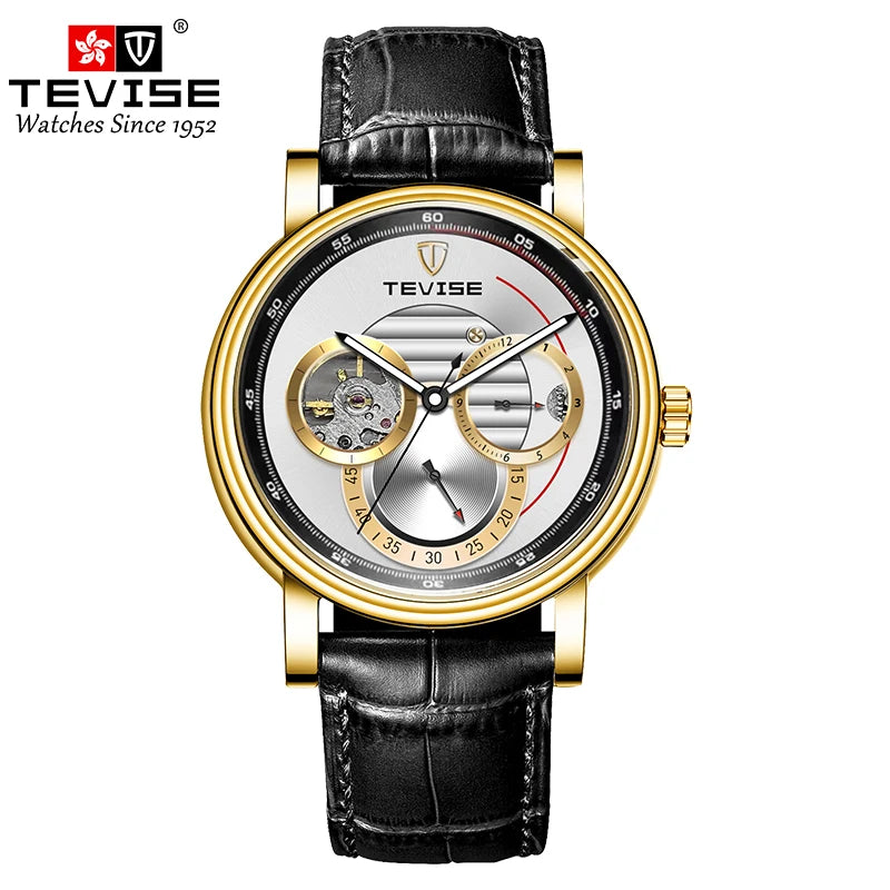 Automatic Watch for Men Leather Strap
