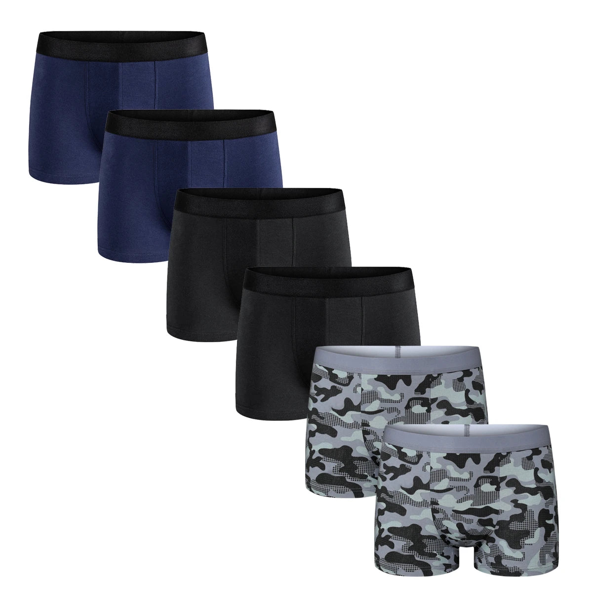 6-Pack Men’s Cotton Boxer Briefs – Luxury Underwear Set