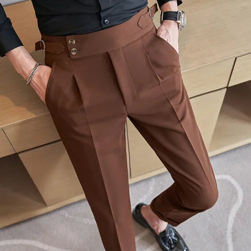 Men’s Slim Dress Pants – Adjustable Waist Business & Wedding Style