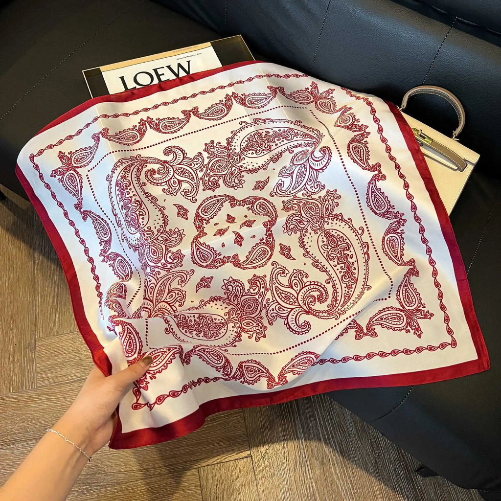Luxury  Square Scarf Soft Satin For Women