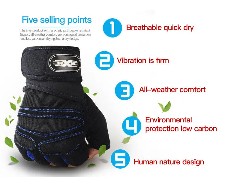 Shockproof Gym Gloves with Wrist Support (Fitness & Training)