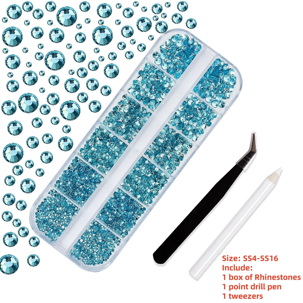 12Gird 3D Glass Crystal Nail Art