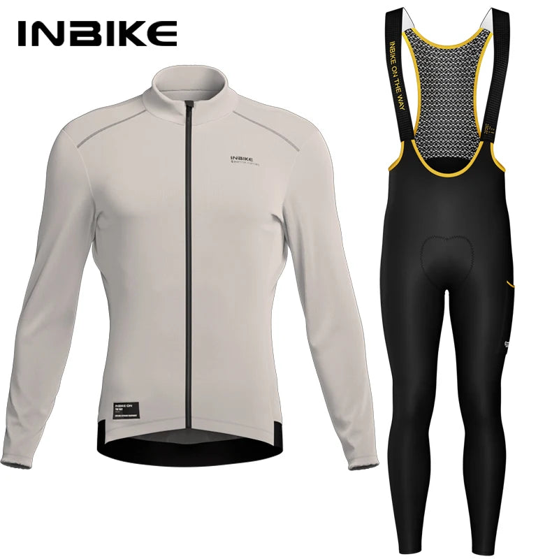 INBIKE Men’s Winter Thermal Cycling Jersey – Fleece Long Sleeve with 3 Rear Pockets