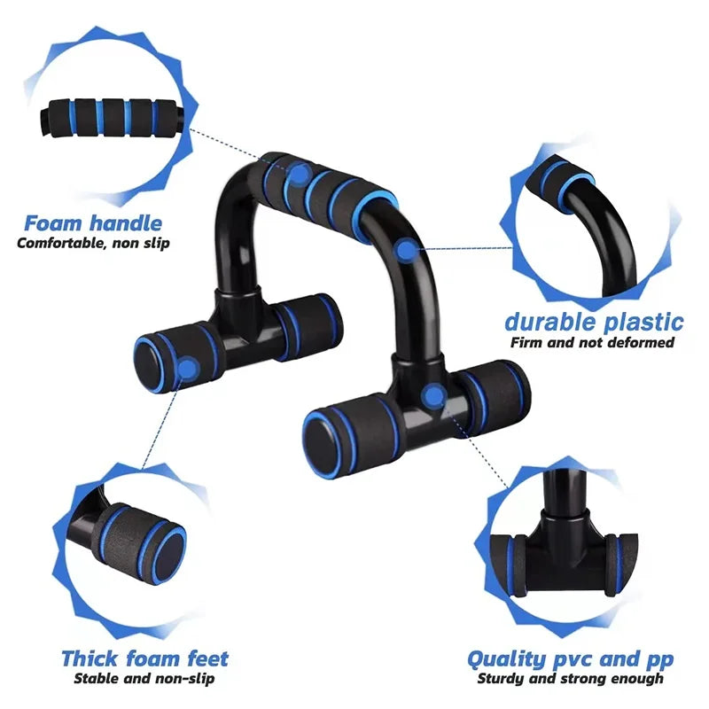 U-Shaped Push-Up Bars with Foam Grip (Home Gym Muscle Training)