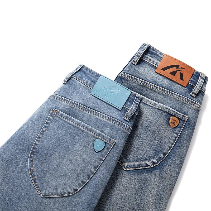 Premium Men's Fit Straight Casual Trousers Vintage Cotton Stretch Jeans