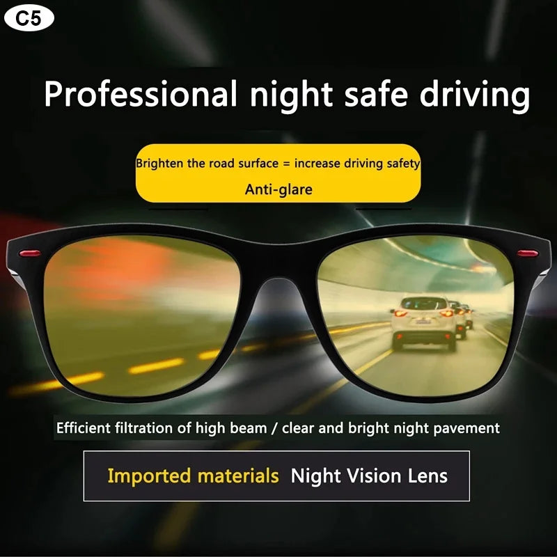 Night Vision Glasses PC Frame Polarized Sunglasses Men Outdoor