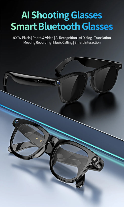 2-in-1 4K AI smart glasses with camera, calls, translation, and Bluetooth