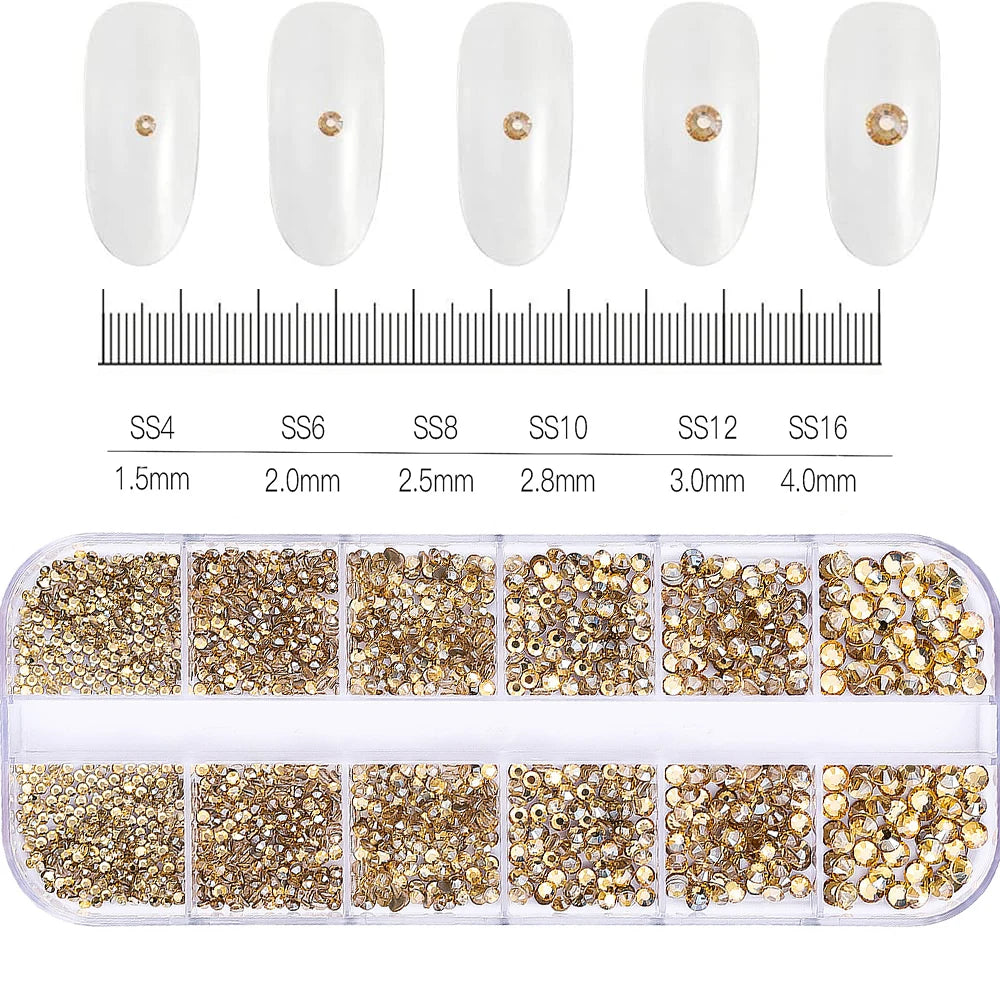 12Gird 3D Glass Crystal Nail Art