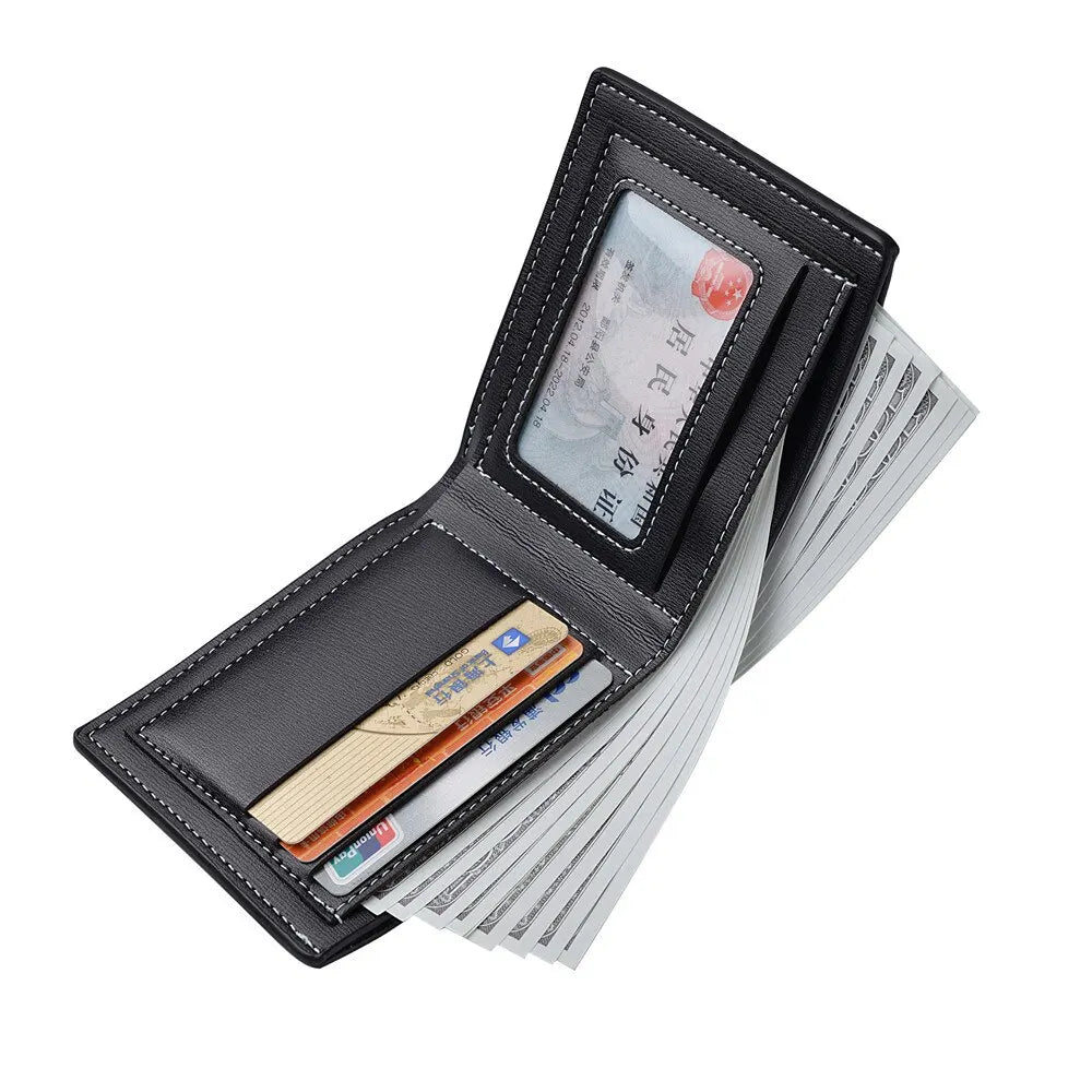 Pu Leather Men's Wallet Thin Folding Style