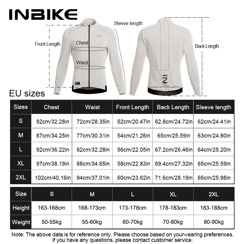 INBIKE Men’s Winter Thermal Cycling Jersey – Fleece Long Sleeve with 3 Rear Pockets