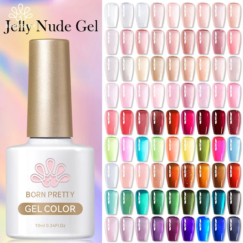 BORN PRETTY 10ml Jelly Nude Gel Nail Polish 50 Colors