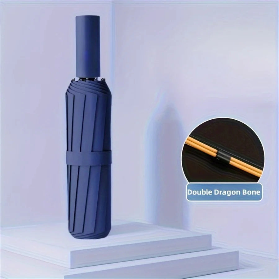 Black Automatic Folding Umbrella with UV Protection & Durable Frame
