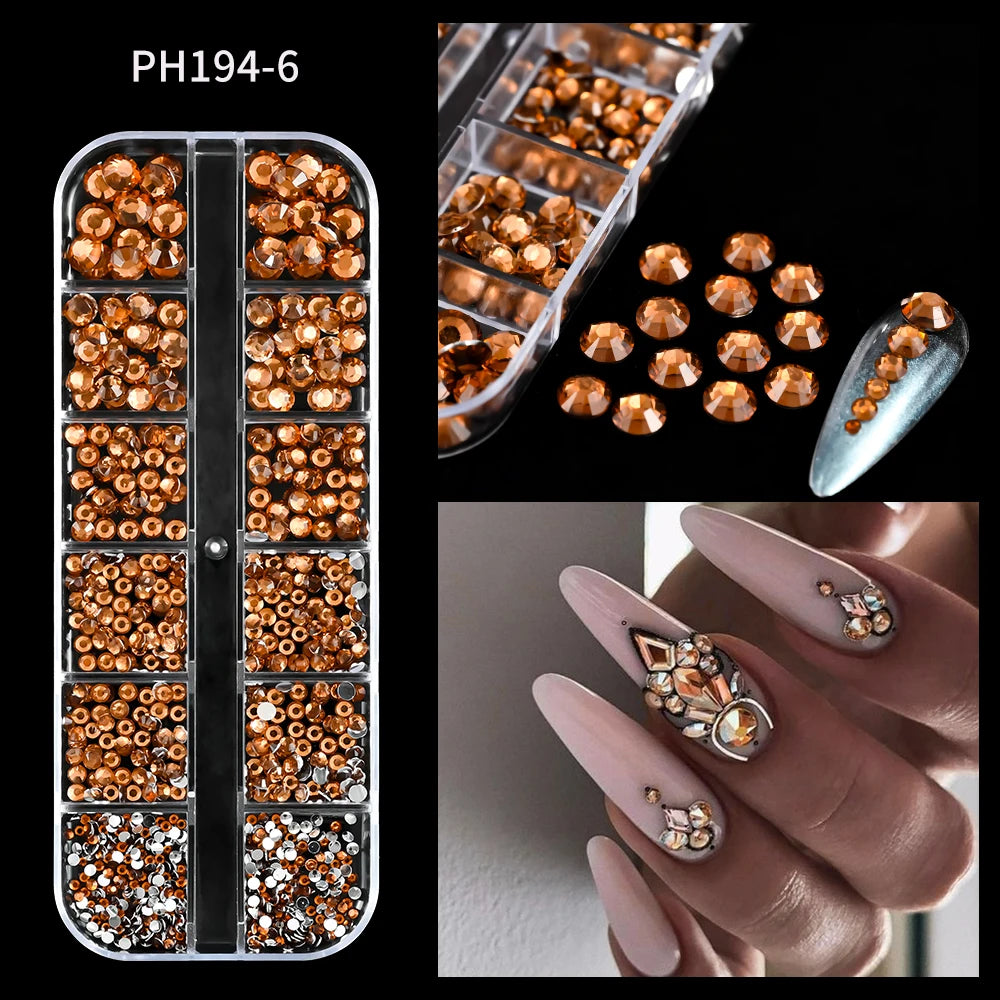 12Gird 3D Glass Crystal Nail Art