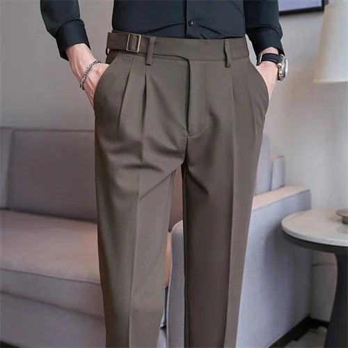 Men’s Slim Dress Pants – Adjustable Waist Business & Wedding Style