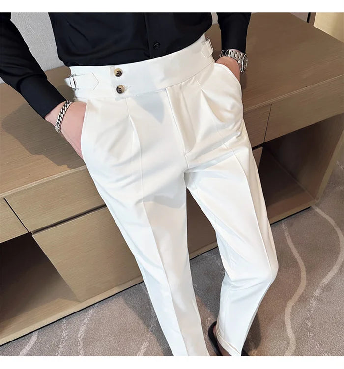 Men’s Slim Dress Pants – Adjustable Waist Business & Wedding Style
