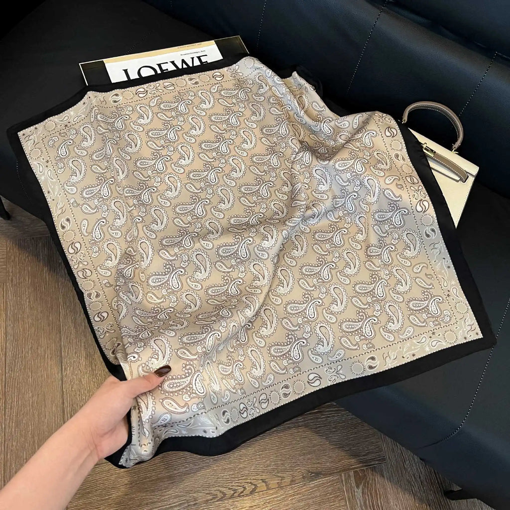 Luxury  Square Scarf Soft Satin For Women