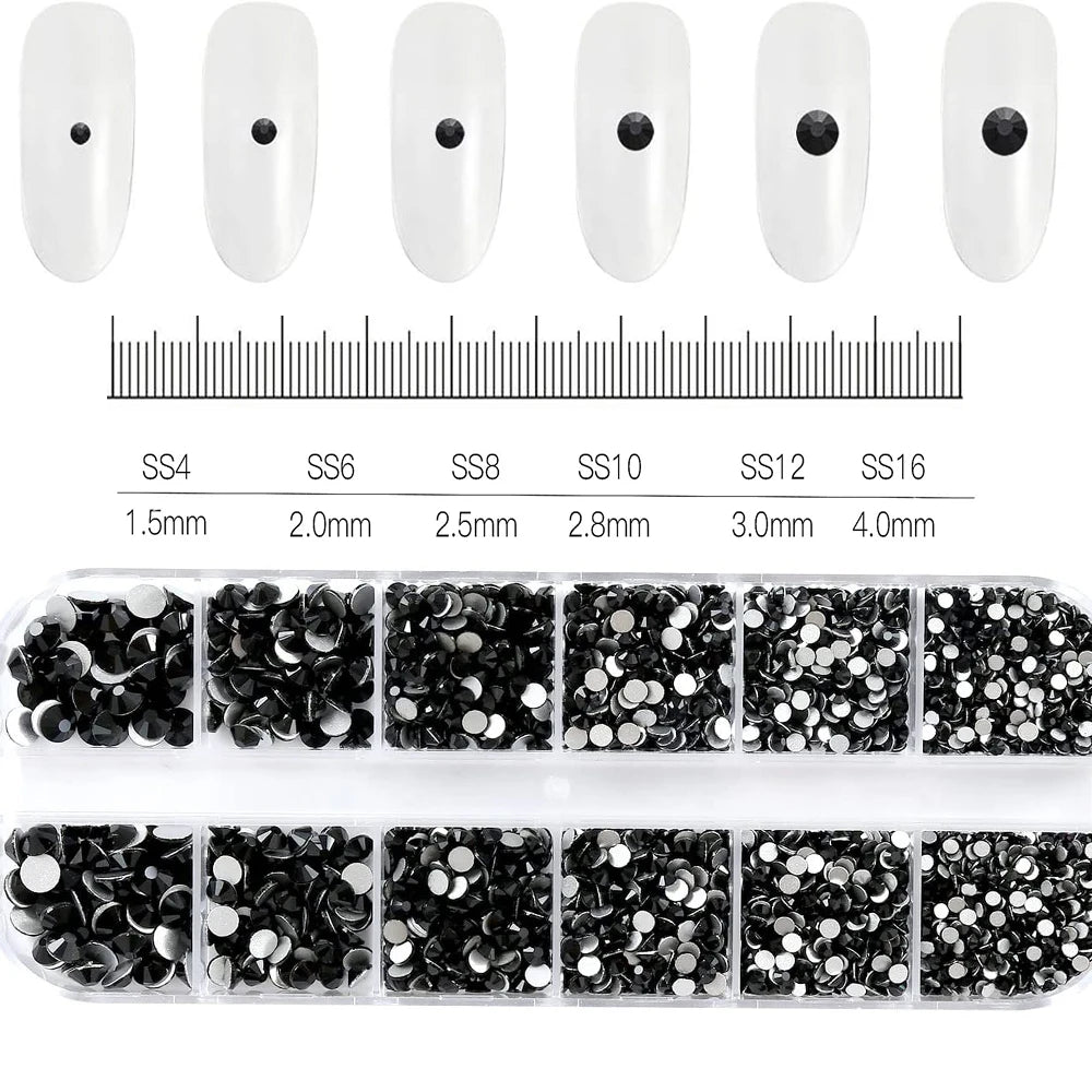 12Gird 3D Glass Crystal Nail Art