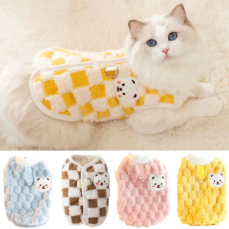 Winter Warm Cat Clothes Sweater with Buckle