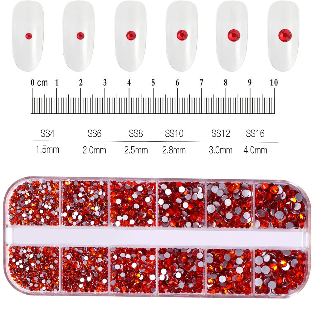 12Gird 3D Glass Crystal Nail Art