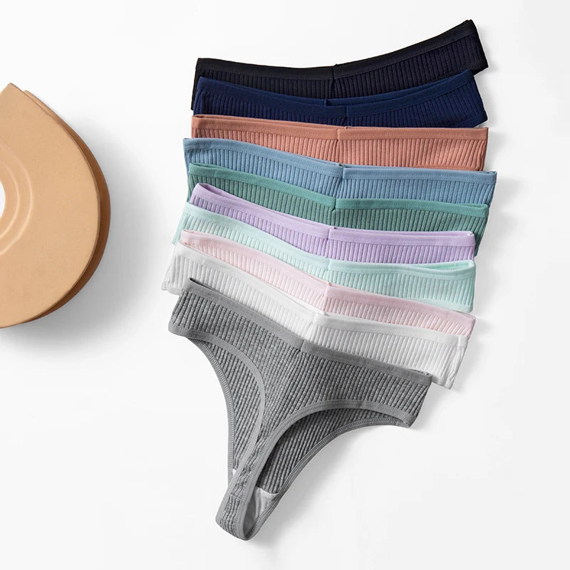 Women’s Cotton Striped Thong Panties – Sexy Cozy Lingerie