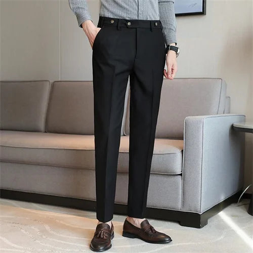Men’s Slim Dress Pants – Adjustable Waist Business & Wedding Style