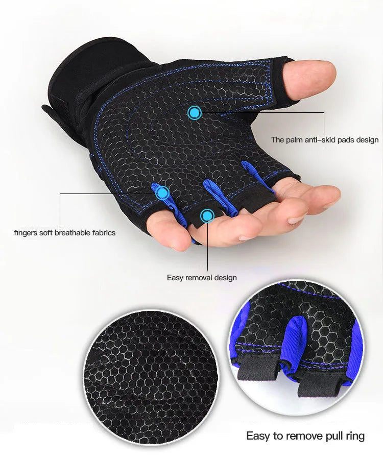Shockproof Gym Gloves with Wrist Support (Fitness & Training)