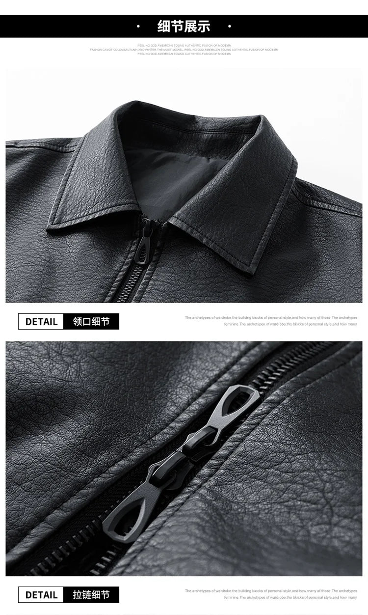 Men’s PU Leather Motorcycle Jacket
