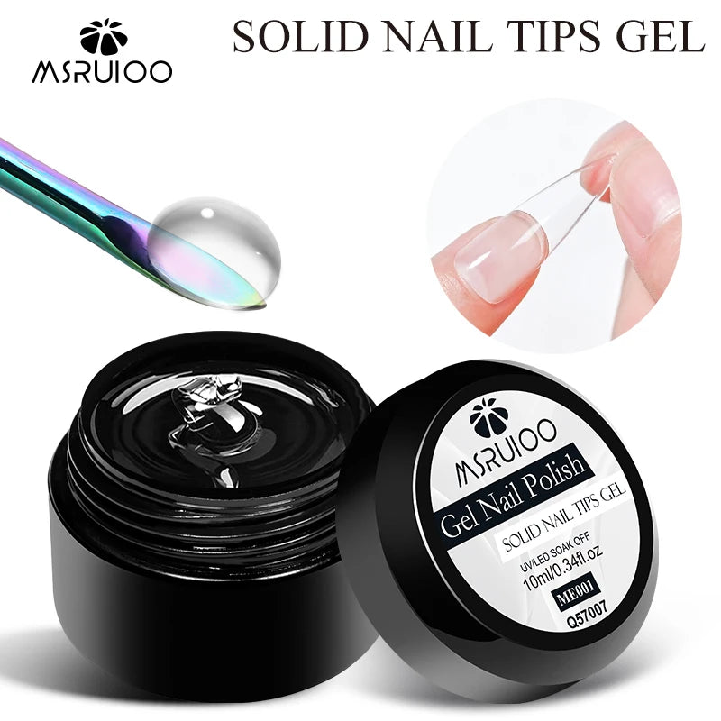 MSRUIOO 10ml Clear Solid Nail Tips Gel