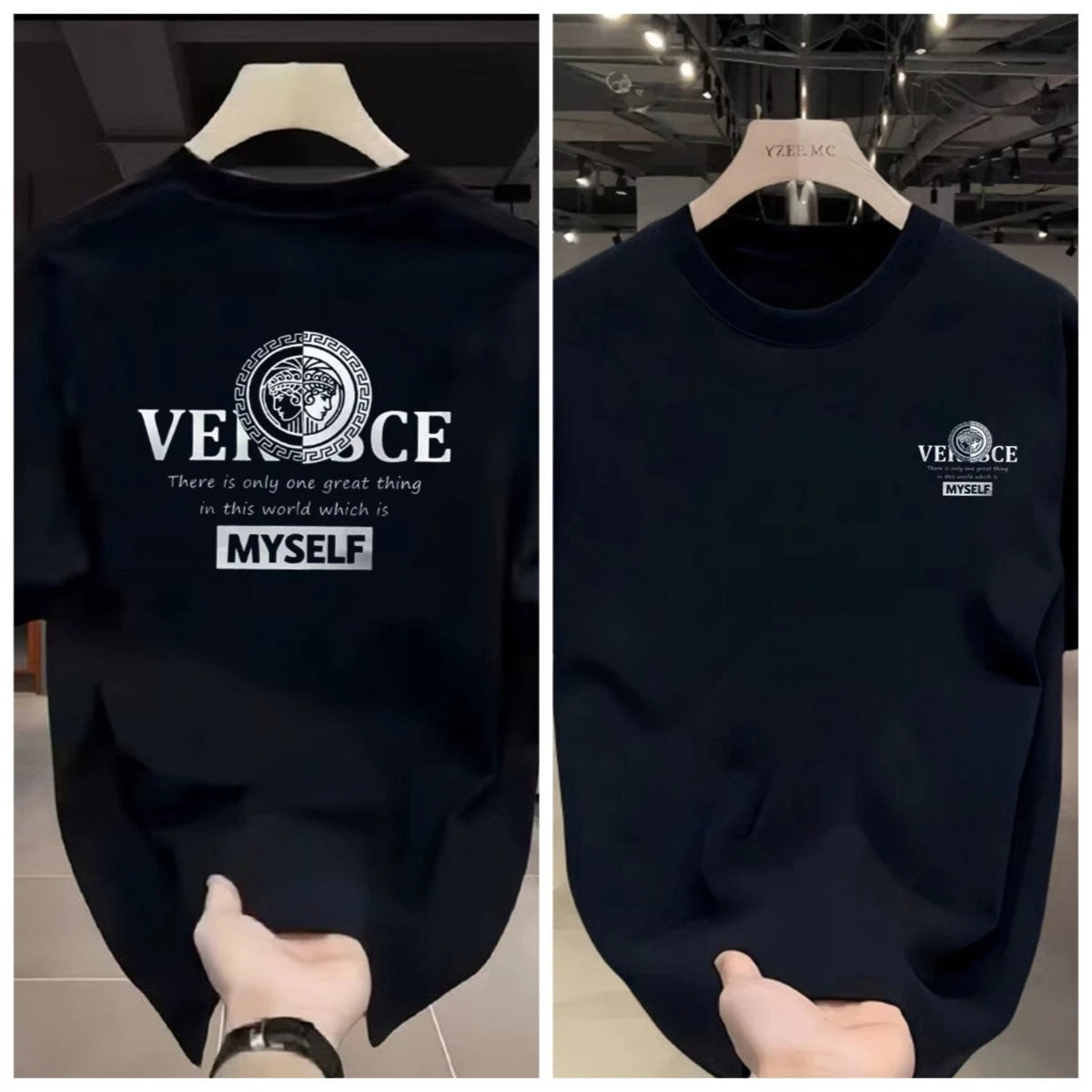 Trendy Printed  Luxury Cotton Short-sleeved T-shirt