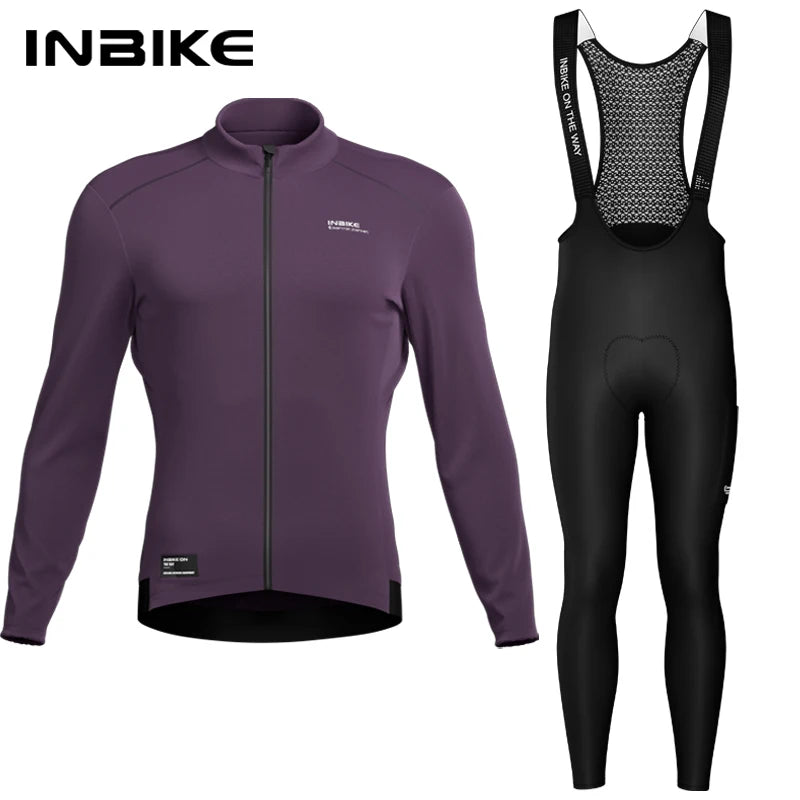 INBIKE Men’s Winter Thermal Cycling Jersey – Fleece Long Sleeve with 3 Rear Pockets