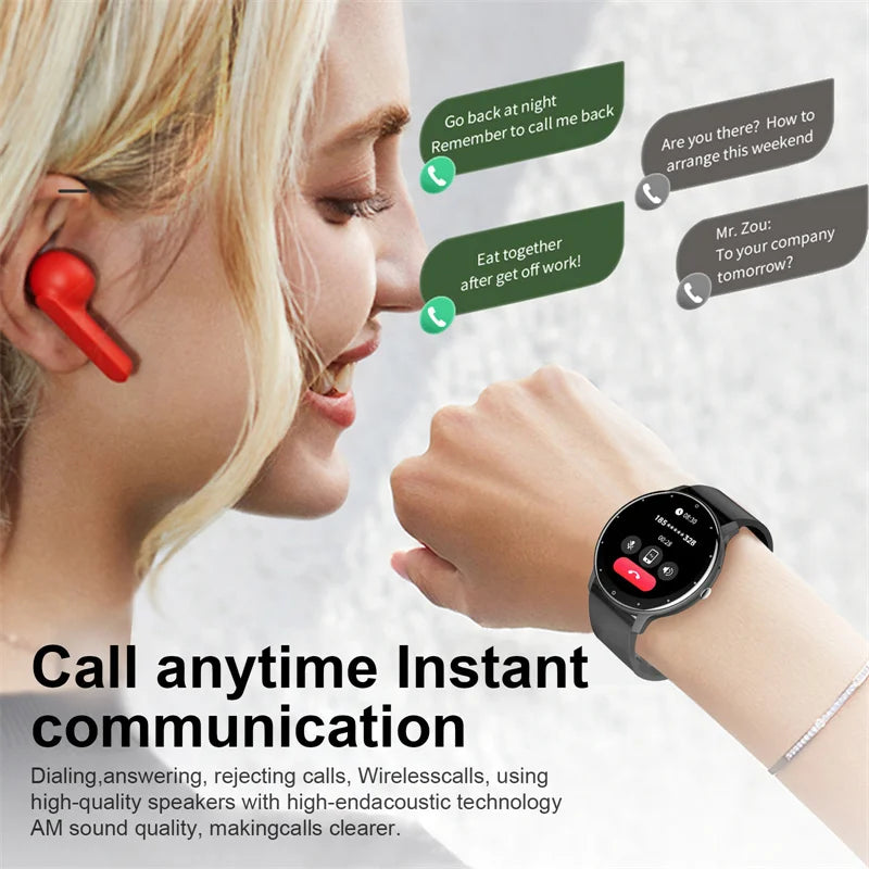 LIGE Smartwatch – Full Touch, Bluetooth Call, Waterproof Fitness Tracker for Android & iOS