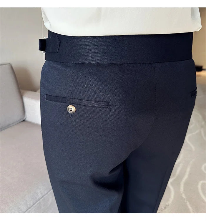 Men’s Slim Dress Pants – Adjustable Waist Business & Wedding Style