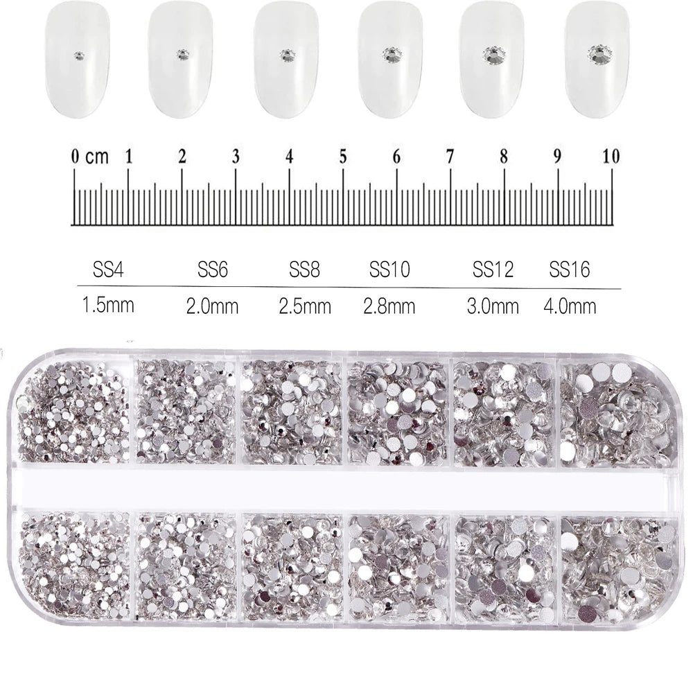 12Gird 3D Glass Crystal Nail Art
